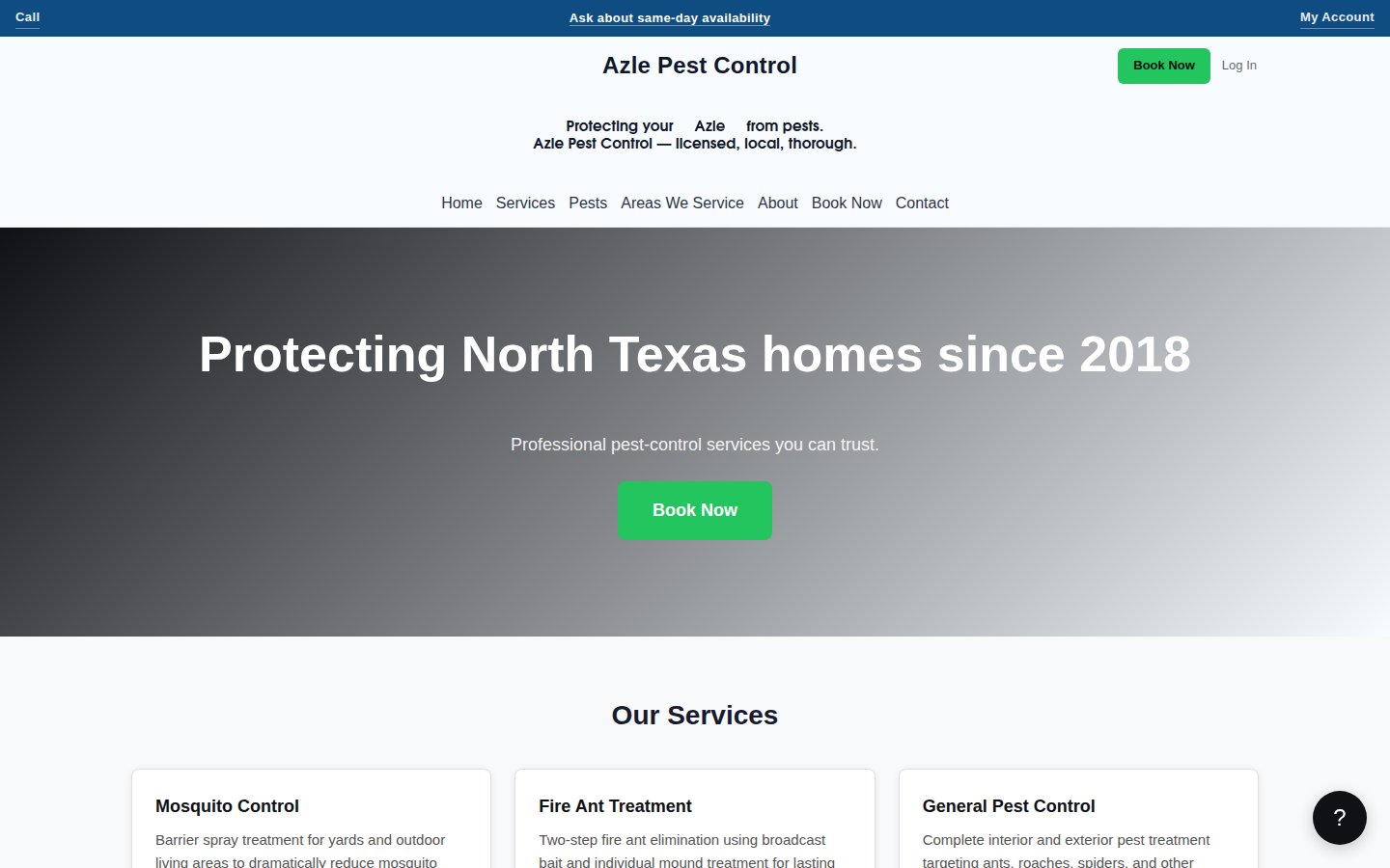 Azle Pest Control desktop home
